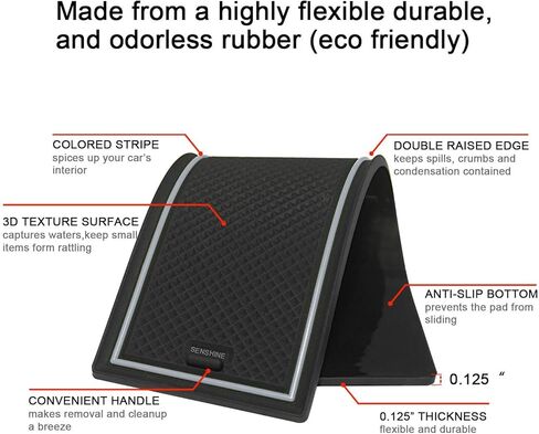 SENSHINE for Nissan Frontier Crew Cab 2005-2020 Nissan Xterra Accessories 2005-2015 Cup Holder Insert Center Console Liner Door Pocket Slot Mats Non-Slip Anti Dust Custom Interior 24PC Set(Black Trim) in Saudi Arabia