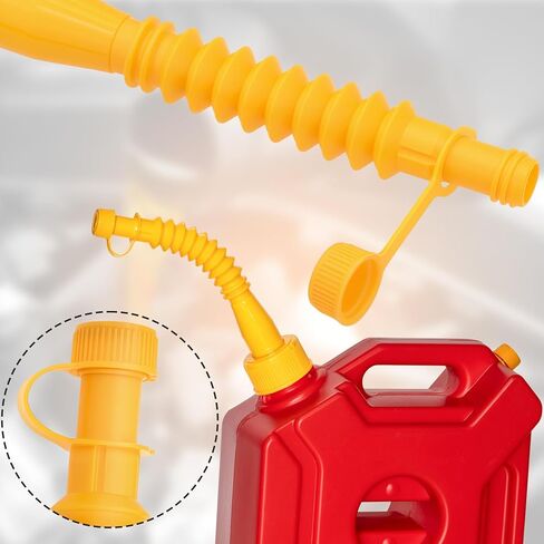 1 Kit Gas Can Spout Replacement Set, Flexible and Retractable Nozzle, Durable Anti-Spill with Screw Collar Caps, Spout Cover, Base Cap, Fit for 1/2/5/10 Gallon Gas Can(Yellow) in Saudi Arabia
