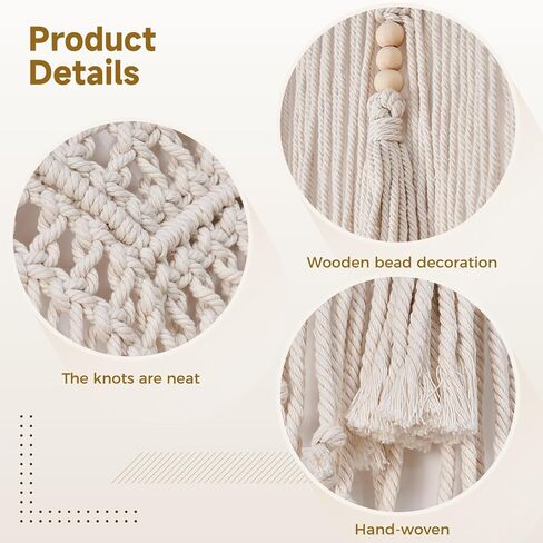 Homaisson Macrame Window Valance, Boho Kitchen Decor, Bohemian Macrame Tapestry, Handwoven Cotton Rope Valance, 52 x 21 in/132 x 54 cm Window Treatment, Creates Cozy Atmosphere in Saudi Arabia