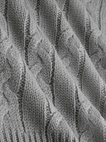 CIDER Cable Knit Sweater Women V Neck Long Sleeve Pullover Striped Trim Regular Fit Knit Top Fall Sweaters in Saudi Arabia
