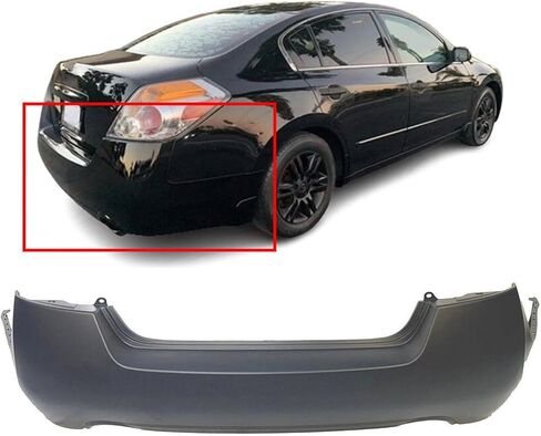 FitParts Compatible with Rear Bumper Cover Fascia 2007-2012 Nissan Altima Sedan Hybrid Base SL SR S Hybrid Sedan 07-12. New Primed Without Sensor Holes. NI1100248 85022JA040 in Saudi Arabia