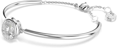 Swarovski Dextera bangle, Round cut, White, Rhodium plated in Saudi Arabia