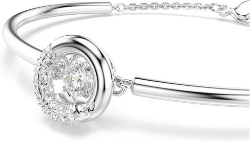 Swarovski Dextera bangle, Round cut, White, Rhodium plated in Saudi Arabia