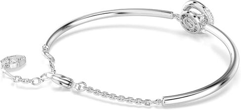 Swarovski Dextera bangle, Round cut, White, Rhodium plated in Saudi Arabia