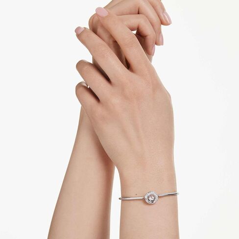 Swarovski Dextera bangle, Round cut, White, Rhodium plated in Saudi Arabia