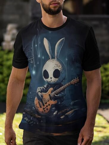 Men's T-Shirts Funny T-Shirt for Men 3D Cat Graphic Print Tees Summer Shirts for Men Casual Short Sleeve Tee,Polyester in Saudi Arabia