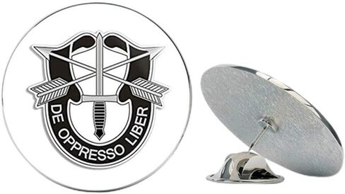 B&W Special Forces De Opresso Liber Shield Shaped (Military Forces) Metal 0.75" Lapel Hat Pin Tie Tack Pinback in Saudi Arabia