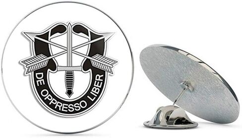 B&W Special Forces De Opresso Liber Shield Shaped (Military Forces) Metal 0.75" Lapel Hat Pin Tie Tack Pinback in Saudi Arabia