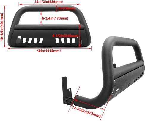 واقي ممتص الصدمات من KUAFU Bull Bar متوافق مع 2016-2021 Toyota Tacoma 3 بوصة واقي شبكي فولاذي in Saudi Arabia