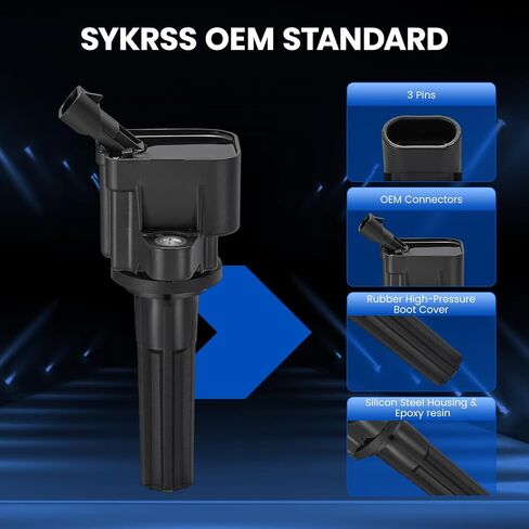 مجموعة من 8 ملفات إشعال UF414 متوافقة مع Chevy Silverado Suburban 1500 2500 3500 HD Tahoe Avalanche Express GMC Yukon Sierra H3 V8 استبدال 5C1555 52-1820 GN10165 12611424 in Saudi Arabia