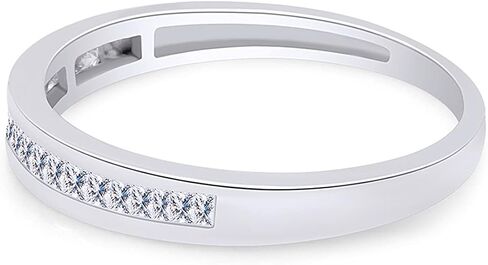 1/4 Carat (Cttw) Princess Cut Sparkling White Cubic Zirconia Wedding Band In 14k Gold Over Sterling Silver Jewelry For Women (0.25 Cttw) in Saudi Arabia