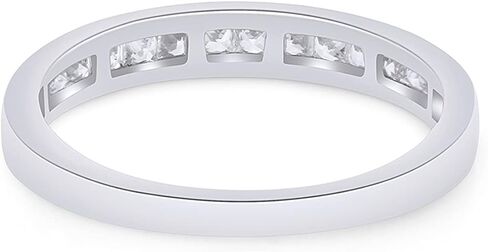 1/4 Carat (Cttw) Princess Cut Sparkling White Cubic Zirconia Wedding Band In 14k Gold Over Sterling Silver Jewelry For Women (0.25 Cttw) in Saudi Arabia