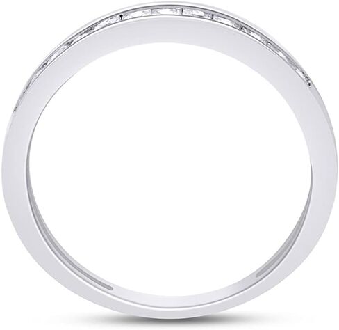 1/4 Carat (Cttw) Princess Cut Sparkling White Cubic Zirconia Wedding Band In 14k Gold Over Sterling Silver Jewelry For Women (0.25 Cttw) in Saudi Arabia