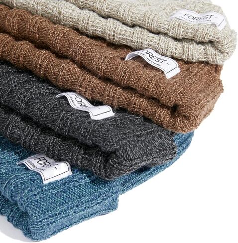 Classic Knit Beanie Hat with Square Patch for Simple and Casual Daily Wear in Saudi Arabia