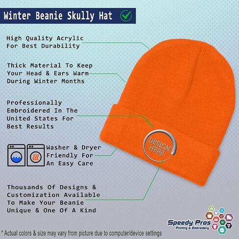 Speedy Pros Beanies for Men Security White Logo Embroidery Security Winter Hats for Women Acrylic Skull Cap 1 Size in Saudi Arabia