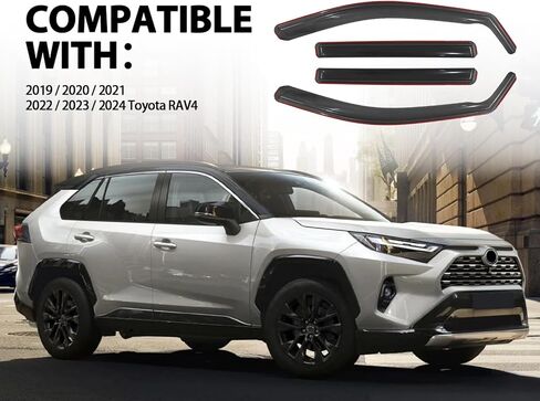 4 قطعة حراس المطر في القناة تناسب 2019-2025 تويوتا RAV4 استبدال أقنعة نافذة التهوية منحرف النافذة منحرف التهوية in Kuwait