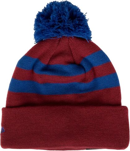 New Era Spider-Man Symbol Striped Knit Pom Beanie Red in Saudi Arabia