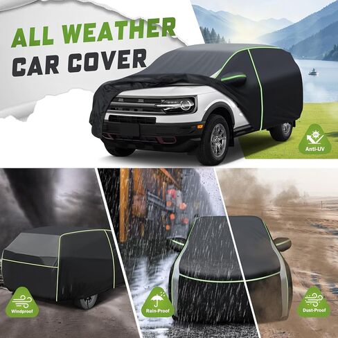Car Cover for Toyota 4Runner 2002-2024, Full Car Cover All Weather Car Covers for 4Runner, Waterproof Outdoor Cover with Zipper Door Reflective Strips in Kuwait