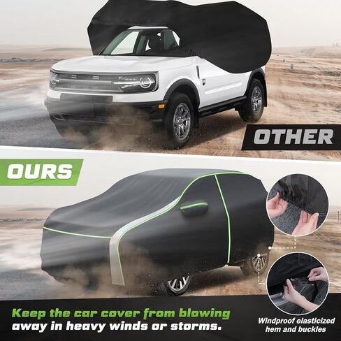 Car Cover for Toyota 4Runner 2002-2024, Full Car Cover All Weather Car Covers for 4Runner, Waterproof Outdoor Cover with Zipper Door Reflective Strips in Kuwait