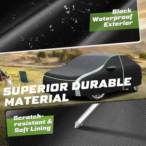 Car Cover for Toyota 4Runner 2002-2024, Full Car Cover All Weather Car Covers for 4Runner, Waterproof Outdoor Cover with Zipper Door Reflective Strips in Saudi Arabia