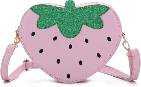 Strawberry Shape Purse Cute Strawberry Shoulder Handbag Fruit Shaped Purse Bag in Saudi Arabia