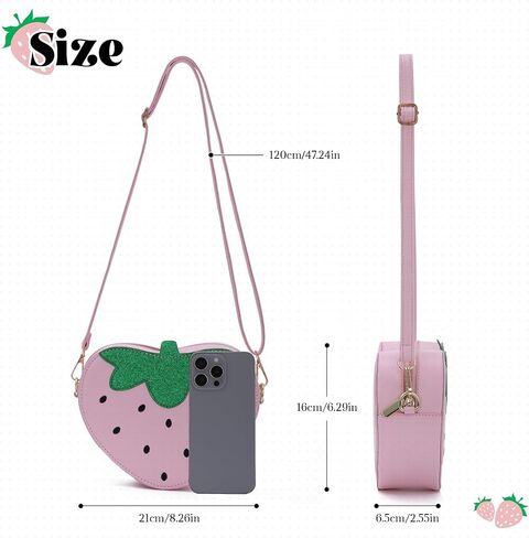 Strawberry Shape Purse Cute Strawberry Shoulder Handbag Fruit Shaped Purse Bag in Saudi Arabia