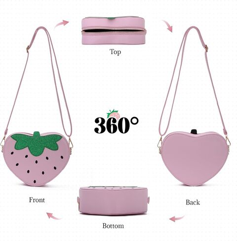 Strawberry Shape Purse Cute Strawberry Shoulder Handbag Fruit Shaped Purse Bag in Saudi Arabia