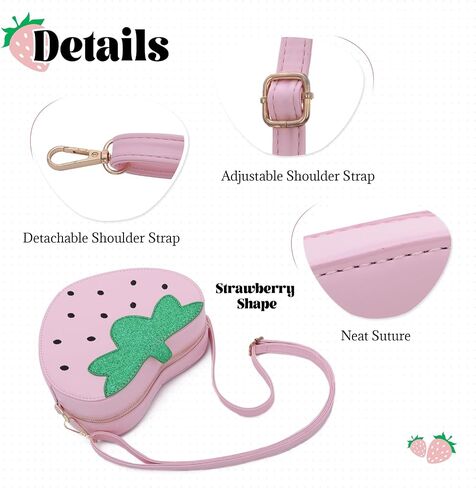 Strawberry Shape Purse Cute Strawberry Shoulder Handbag Fruit Shaped Purse Bag in Saudi Arabia