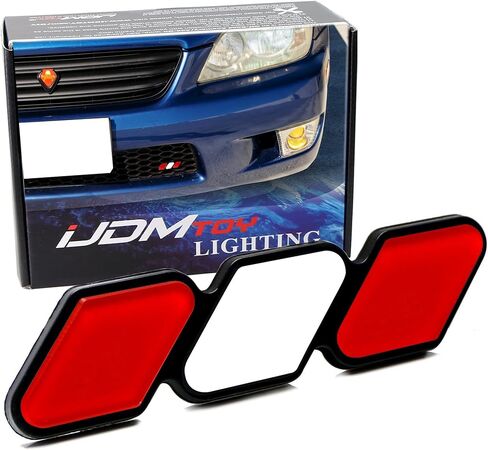 iJDMTOY أحمر/أبيض/أحمر TRD 3 ألوان مخططة للشبكة السفلية/غطاء محرك السيارة شعار شارة الشواية مع عدم الحاجة إلى إزالة مسامير مرساة، متوافقة مع Lexus Scion Toyota in Kuwait