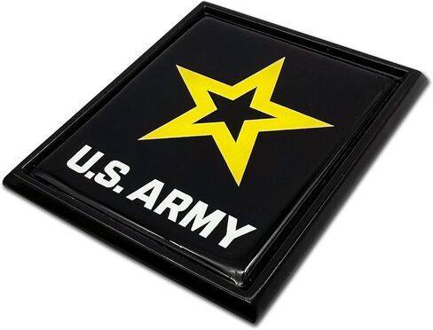 Elektroplate Officially Licensed U.S. Army Star Black All Metal Chrome Emblem for Cars, Trucks, and All Auto | Universal Fit at 3.2" x 2.65" | Weatherproof in Saudi Arabia