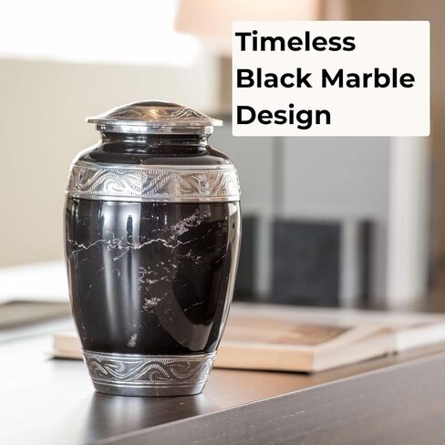 GR8 Large Blue Marble Finish Cremation Urn - Beautiful Decorative Urn for Ashes - Durable Recycled Aluminum Urn - an Elegant Handcrafted Memorial - Securely Packaged in Saudi Arabia