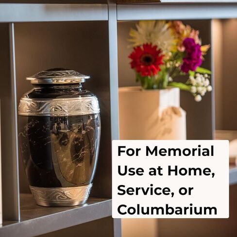 GR8 Large Blue Marble Finish Cremation Urn - Beautiful Decorative Urn for Ashes - Durable Recycled Aluminum Urn - an Elegant Handcrafted Memorial - Securely Packaged in Saudi Arabia