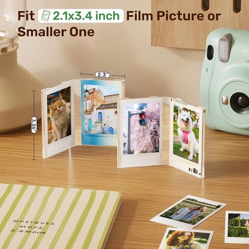 WINKINE Instax Mini Frames, Polaroid Picture Frame, Fujifilm Instax Mini Film Frame,Polaroid Frame for Photos, 2x3 Double Small Picture Frames (6 Pack fit 12pcs Film) in Saudi Arabia