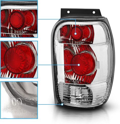 مصابيح خلفية للفرامل بديلة للدخان الأسود من AmeriLite لسيارة Ford Explorer 98-01 - جانب الركاب والسائق in Kuwait