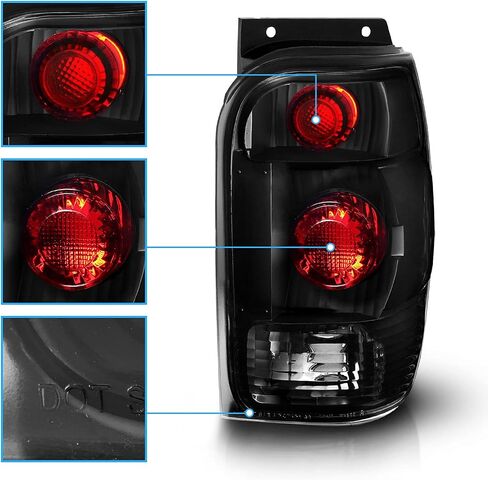 مصابيح خلفية للفرامل بديلة للدخان الأسود من AmeriLite لسيارة Ford Explorer 98-01 - جانب الركاب والسائق in Kuwait
