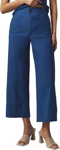 Women's Wide Leg Pants High Waisted Loose Fit Cropped Hem Trousers with Pockets Casual Work Business Pants in Saudi Arabia