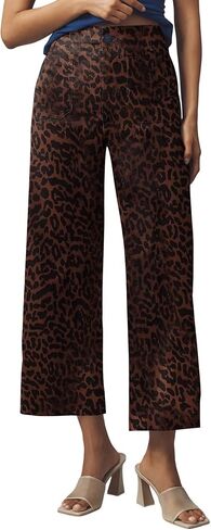 Women's Wide Leg Pants High Waisted Loose Fit Cropped Hem Trousers with Pockets Casual Work Business Pants in Saudi Arabia