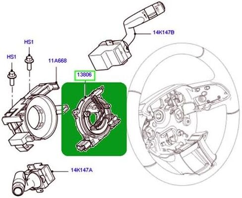 Genuine Steering Rotary Coupling Sensor Compatible with Land Rover LR2 Range Rover EVOQUE 12-13 LR024651 in Saudi Arabia