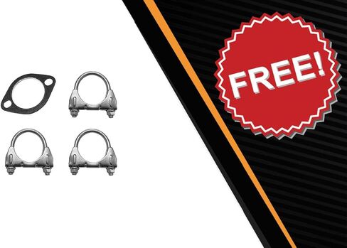 Northeastern Exhaust | Stainless Steel Resonator, Intermediate Pipe, Muffler Exhaust Kit Compatible for 2004-2008 Chevy Malibu 2.2L | Free Gasket and Clamps Included in Saudi Arabia