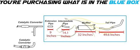 Northeastern Exhaust | Stainless Steel Extension Pipe, Intermediate Pipe, Muffler, Tail Pipe Exhaust System Kit Ford F150 2004-2008 4.2L 4.6L | Free Clamps Included | 126" Wheelbase in Saudi Arabia