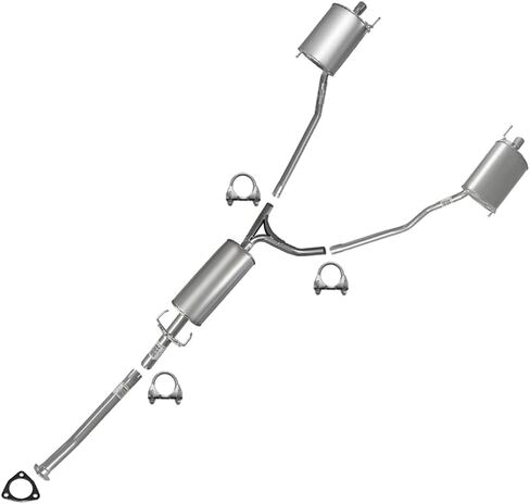 Northeastern Exhaust | Direct-Fit Exhaust Pipe, Resonator Pipe & Mufflers Exhaust System Kit Compatible for Honda Pilot 2009-2015 3.5L | Free Gasket and Clamps Included in Saudi Arabia