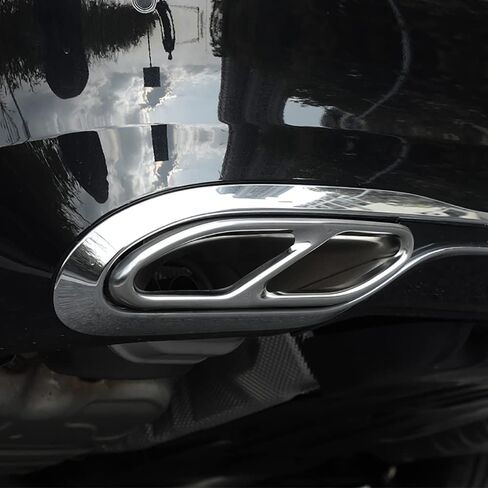 2Pcs Stainless Steel Tail Throat Exhaust Pipes Frame Tailpipe Trim Decoration for Mercedes-Benz S Class W223 S450 S560 S500 S580 S63 AMG S580e Exterior Accessory (Silver) in Saudi Arabia