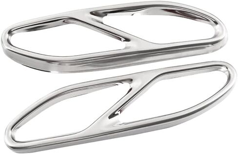 2Pcs Stainless Steel Tail Throat Exhaust Pipes Frame Tailpipe Trim Decoration for Mercedes-Benz S Class W223 S450 S560 S500 S580 S63 AMG S580e Exterior Accessory (Silver) in Saudi Arabia