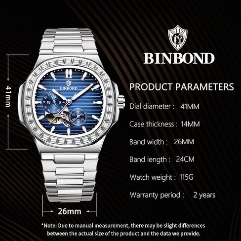 Silver Automatic Watches for Men Stainless Steel Skeleton Tourbillon Mechanical Self Winding Business Dress Diamond Men's Wrist Watch Waterproof Luminous in Saudi Arabia