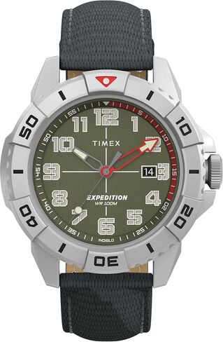 Timex Men's Expedition North Ridge 42mm Watch - Black Strap Green Dial Silver-Tone Case in Saudi Arabia