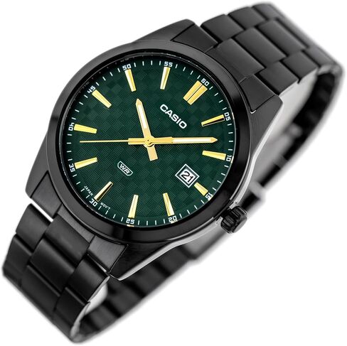 Casio MTP-VD03B-3A Men's Standard Black IP Stanless Steel Green Dial 3-Hand Analog Watch in Saudi Arabia