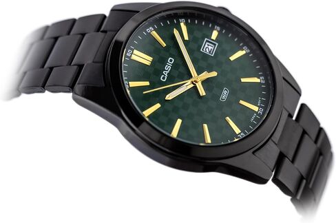 Casio MTP-VD03B-3A Men's Standard Black IP Stanless Steel Green Dial 3-Hand Analog Watch in Saudi Arabia