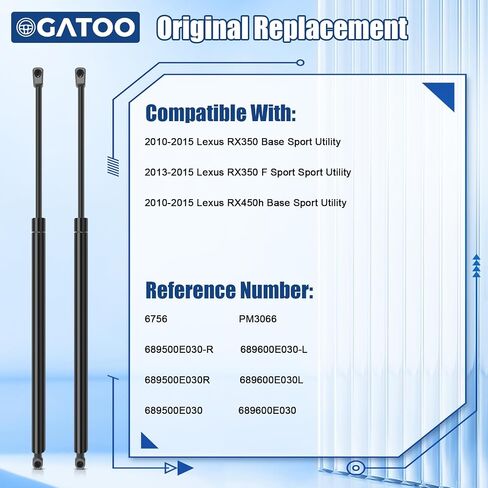 Rear Liftgate Hatch Tailgate Struts Lift Supports Shocks Spring Compatible with Lexus RX350 2010 2011 2012 2013 2014 2015, Lexus RX450h 10-15, Replace 6756 PM3066 689500E030(2 Pcs Set) in Saudi Arabia