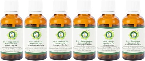 R V Essential Pack of 6 Carrier Oil Set Apricot Kernel Argan Avocado Grapeseed Jojoba Rosehip Seed 100% Pure Natural for Skin Hair Relaxation Soap Lip Balm Creams Lotions Gift Set DIY 10ml (0.338oz) in Saudi Arabia