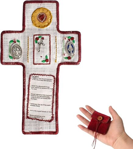 2025 Handmade Catholic Pocket Shrine with Built-in Silver Cross - Travel Altars, Spiritual Shelters and Meaningful Christian Gifts - Encourage Christian Spiritual Gifts for Church Friends and Family in Saudi Arabia